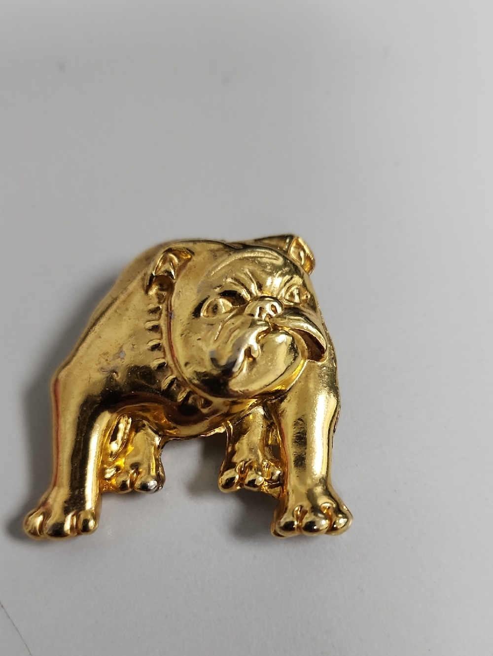 Gold Bulldog Brooch Pin